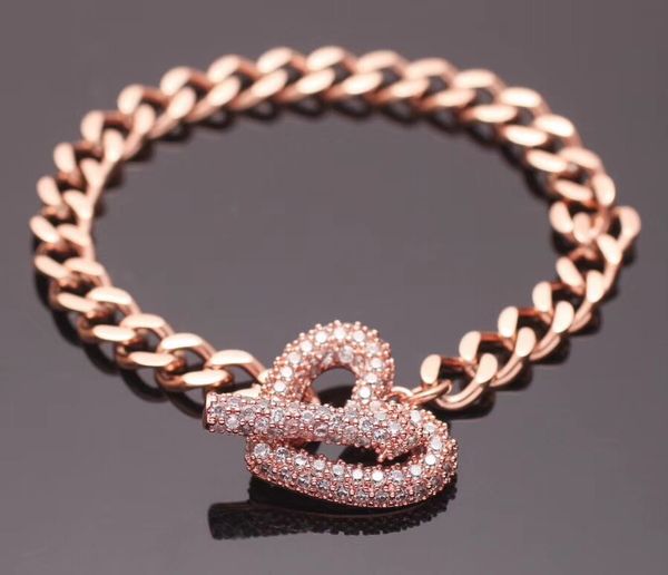 

titanium steel diamond bracelet an arrow piercing the heart designer jewelry women bracelets fashion bracelet accessories, Black