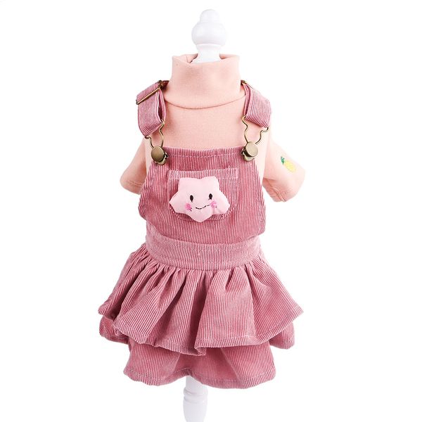 

ali selling bichon law bucket autumn and winter corduroy clothing pet clothes suspender skirt