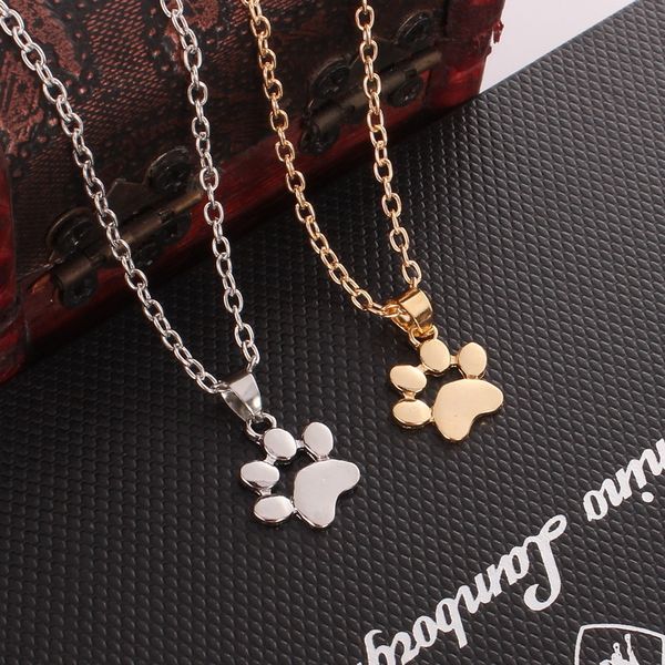 

m mism new dog claw bff necklace cute gold chain couple necklace pet pendant jewelry gifts for women friend naszyjnik, Silver