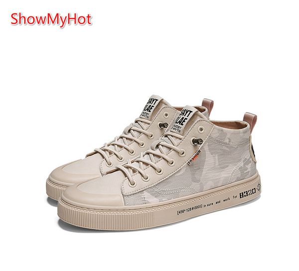 

showmyman sneakers fashion breathble men board shoes patchwork mens casual shoes wild trend low lace-up canvas, Black