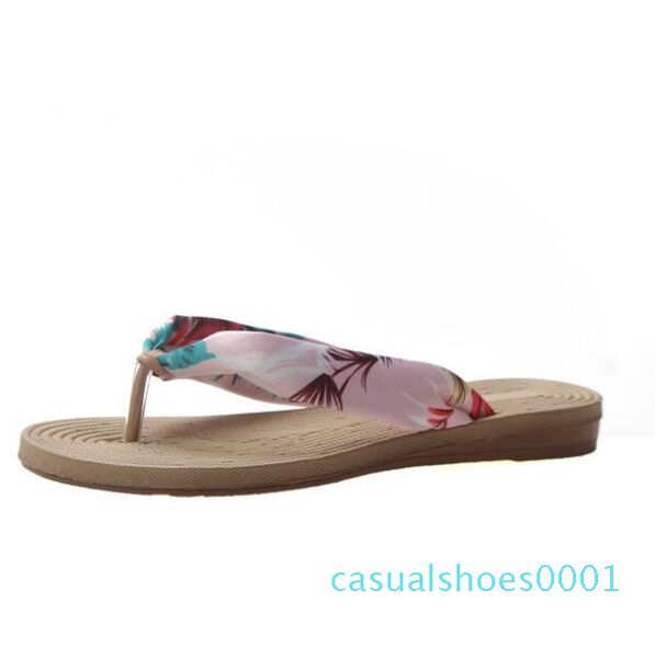 

summer colors flax home slippers women 35-40 large size slapping beach flip flops non-slip family slippers c01, Black