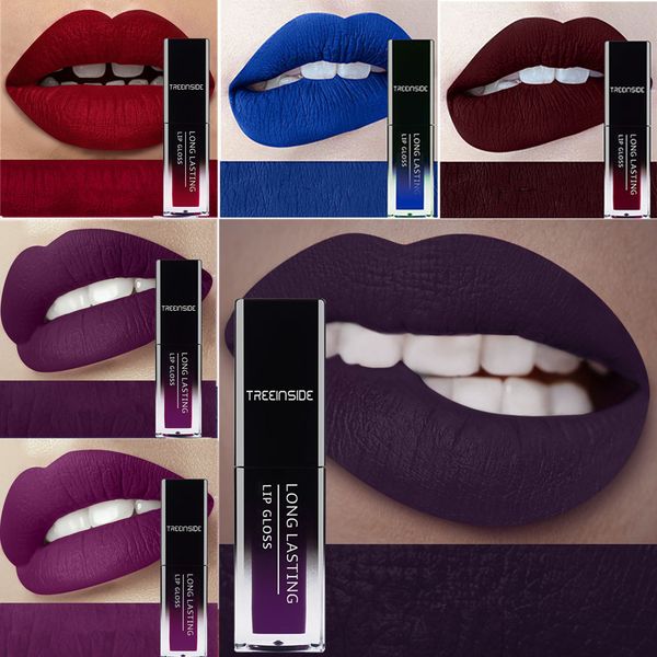 Acheter 24 Couleur Rouge à Lèvres Liquide étanche Maquillage Longue Durée Rouge à Lèvres Mat Rouge Pourpre Bleu Marron Nude Brillant à Lèvres Femmes
