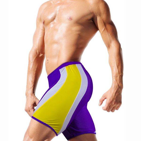 

striped color men's bodybuild gradient men trunks beach swimming shorts boxer man swim sport surfing swimwear short pants