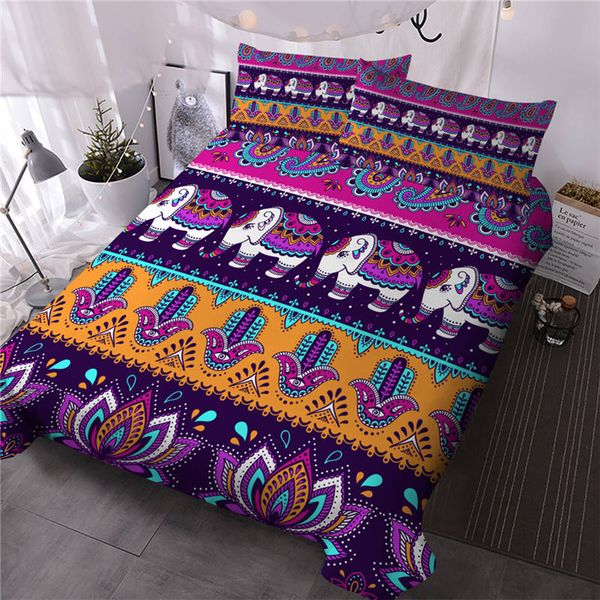 

hm life duvet cover set striped tribal paisley elephant printing bedding sets bohemian style fashion comfortable bedclothes