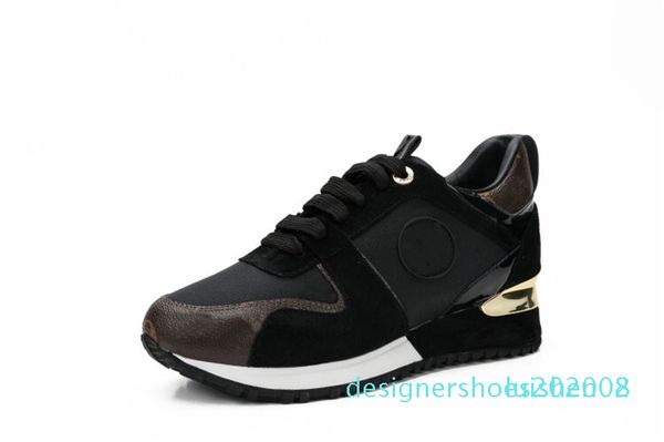 

2018 popular designer sneakers leather trainers women mens casual shoes fashion mixed color with box size 36-45 d08, Black