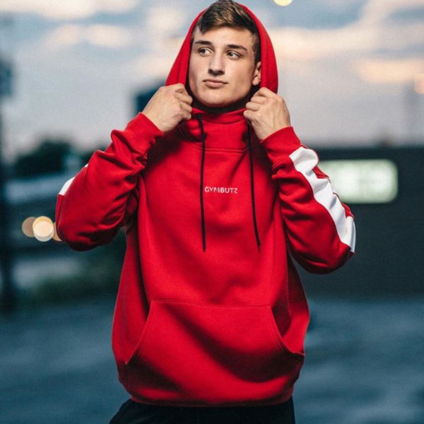 

2019 new fashion casual cotton mens hoodies joggers autumn fitness sweatshirt male bodybuilding sweatshirts, Black