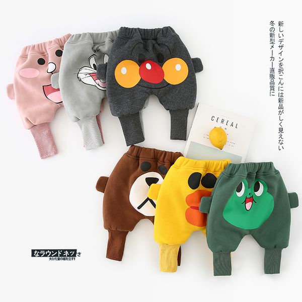 

winter printed big pp cartoons pants velvet kids wear, Blue