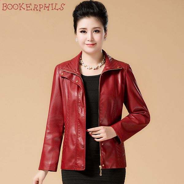 

2017 new fashion women faux soft leather jackets ladies elegant pu leather zippers black coat female outerwear plus size 6xl