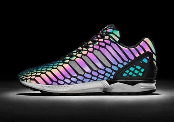 

Shell head The chameleon men's and women's shoes ZX FLUX XENO new reflective black snake spirit leisure shoes