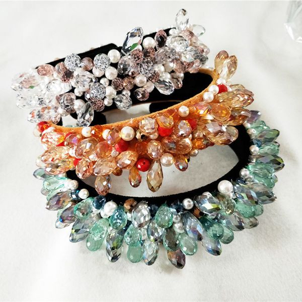 

роскошный блестящий кристалл модный современный стиль корона hairbands для девочек головные уборы аксессуары для волос для женщин, Golden;white