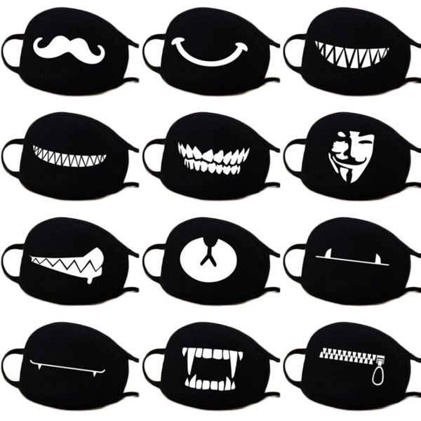 

13 kinds warm thickening half face mouth mask cotton cartoon pattern anti-dust anti-bacterial respirator classic black