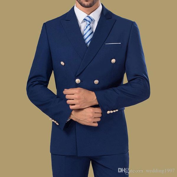 

формальные мужские двубортные свадебные костюмы 2019 из двух частей с остроконечным отворотом на заказ для деловых женихов свадебные смокинг, Black;gray