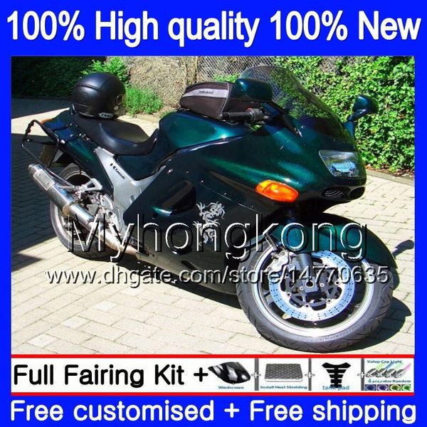 Karosserie für KAWASAKI ZZR 1100 CC ZX-11R 1990 1991 1992 Dunkelgrün 205MY.99 ZX 11R ZZR1100 ZX11 R ZZR-1100 ZX-11 R ZX11R 90 91 92 Verkleidung