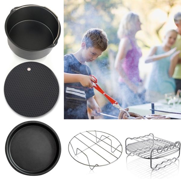 

5pcs outdoor portable frying pans double grill pot holder