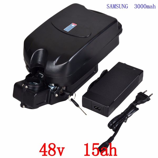 

48 v 15ah 15ah 48 v bicicleta elétrica da bateria de lítio uso da bateria samsung celular com 20a bms e 54.6 v 2a carregador frete grátis