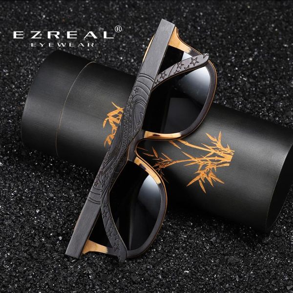 

ezreal skateboard wood sunglasses vintage black frame wooden sunglasses women polarized men's bamboo wood, White;black