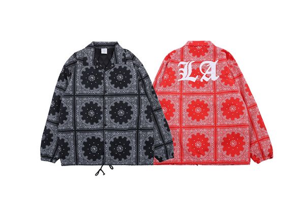 

2018fw hiphop letter embroidery bandanna printed women men cotton padded jacket coat men streetwear winter jacket, Black;brown
