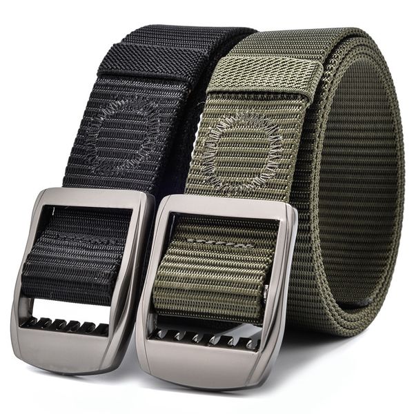 

160cm 180cm blus size men tactical belts nylon women army style metal buckle cinturon jeans strong waist strap black, Black;brown