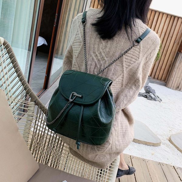 

women's backpack multi function 2020 new korean fashion pu leather bag women's backpack flip drawstring large capacity