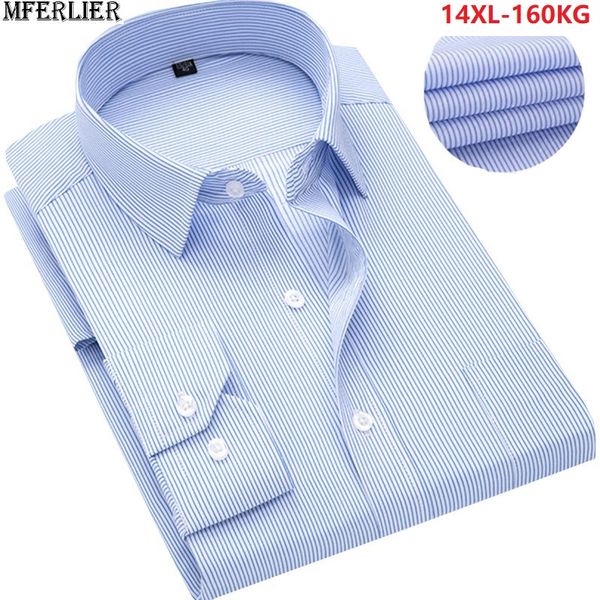 

autumn men long sleeve shirt striped formal business office shirts plus size big 6xl 7xl 8xl 9xl 10xl dress shirts 12xl 14xl 58, White;black