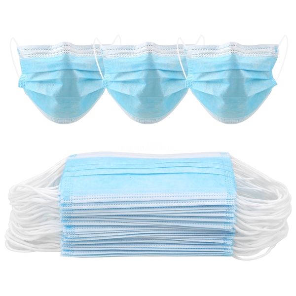 

dhl ship winter face mask 50 packs of professional 3 layer masks blue breathability is better aa hgzv