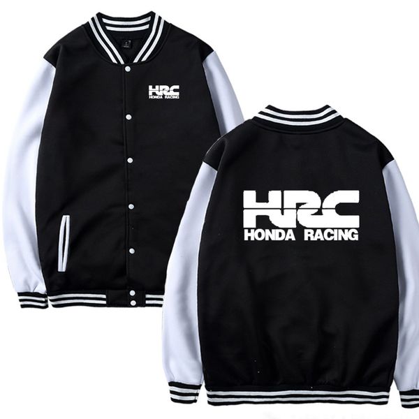 

baseball jacket hrc race motorcycle car logo print casual hip hop harajuku long sleeve mens slim fit jacket sweatshirts man, Black;brown