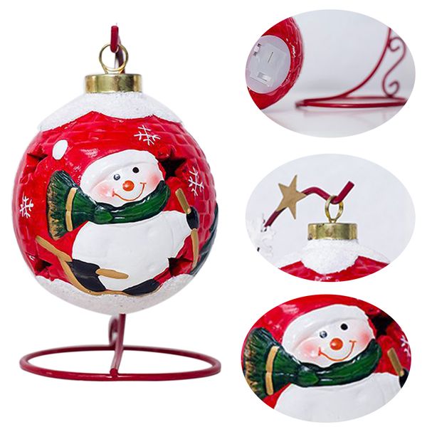 

l standing window deskwith light party festival iron frame lantern ceramic ball home decor christmas ornament bar