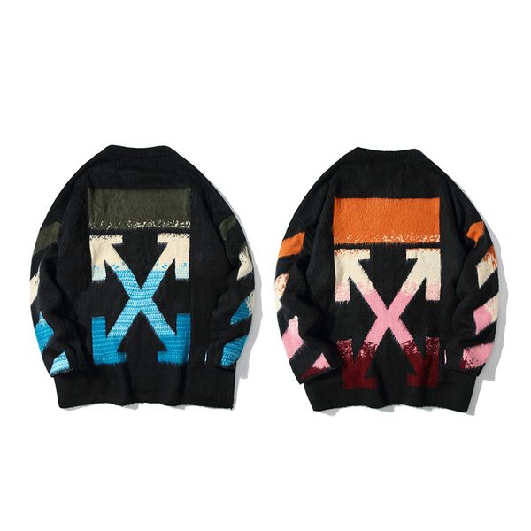 

correct version off mohair knitted white sweater, Black