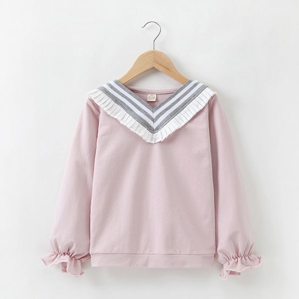 

children toddler infant baby girl college style lace long sleeves long blouse baby clothes, Blue