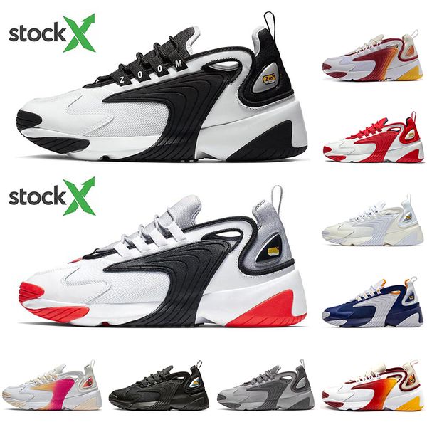 

with socks 2020 zoom m2k 2k tekno zm stock x running shoes rainbow black white athletic designer trainers sports sneakers, White;red