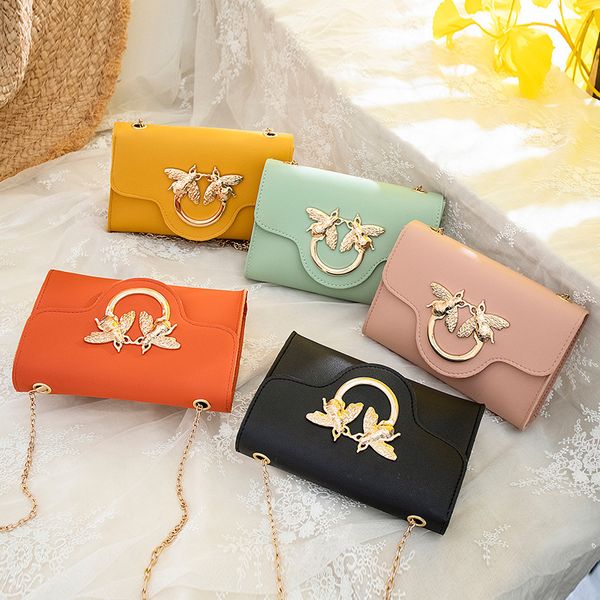 

new fashion simple chain small square bag pu female shoulder messenger bag
