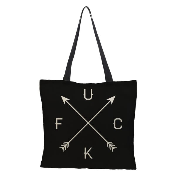 

fashion bag double-sided letter series printing linen women large shopping bag tote sholder for ladies character linen