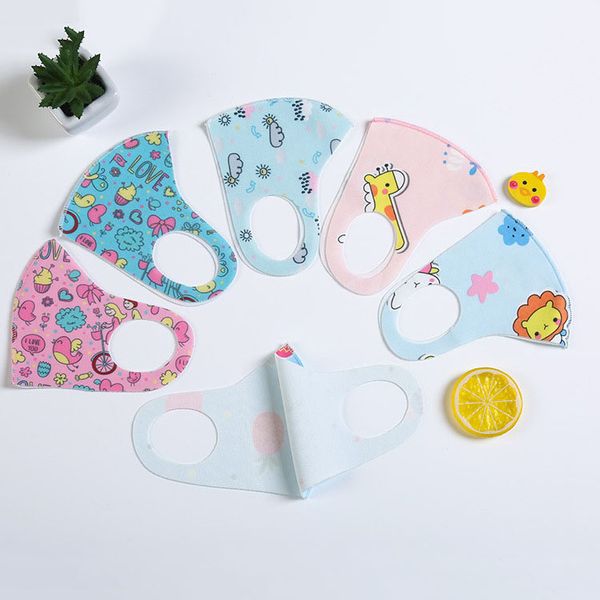 

20 pcs dhl cute kids washable ice silk cotton child protective masks windproof sun proof and dust proof masks children face mask