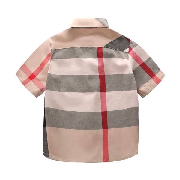 

designer child shirts 2019 summer luxury t shirt british style plaid casual gentleman boy wearing childrens clothings thin jackets, White;black