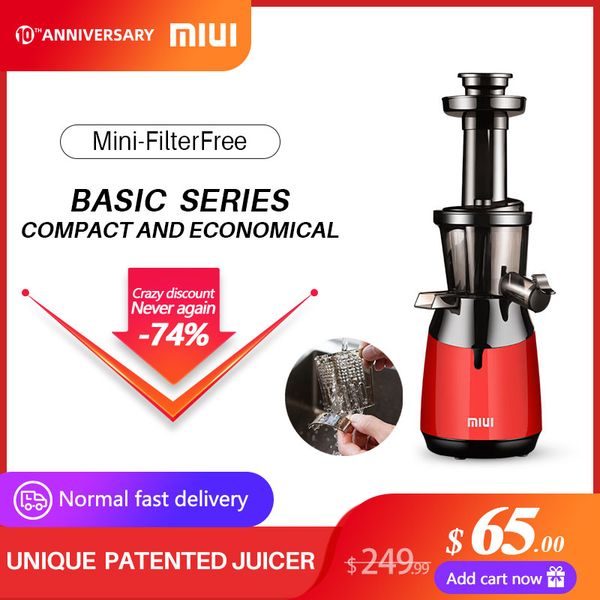 

miui slow juicer cold press juicer multi-segment helical masticating juice extractor mini-filterpatented deft design smart