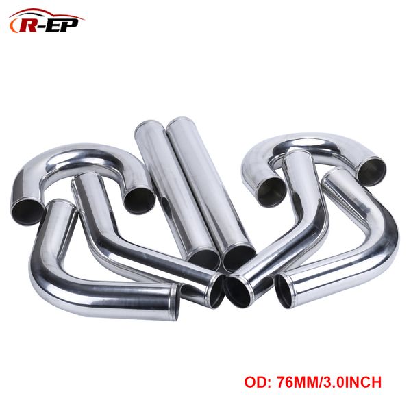 

r-ep universal cold air intake tube 76mm 3inch aluminum pipe for racing car intercooler high power 0/45/90/180 degrees l s type