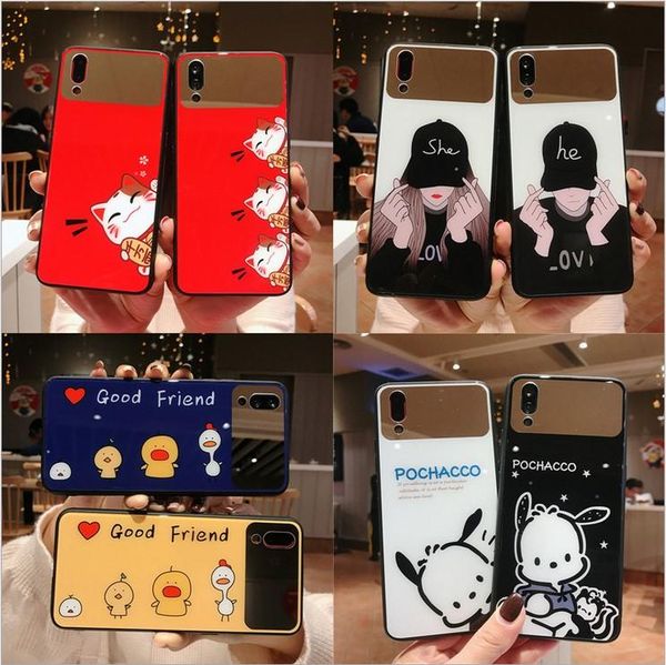 

fast fast ship iphonexr iphonexs max cases with mirror tempered glass case cover for iphone 6 7 8 plus glass anti fall