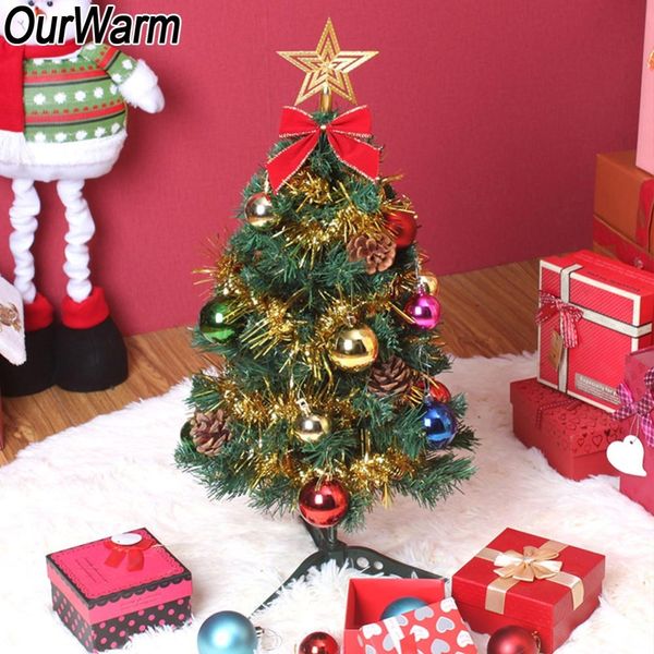 

ourwarm artificial christmas tree decorations party supplies green diy christmas tree 60cm new year mini