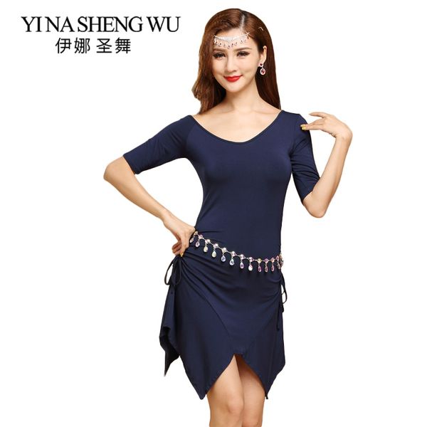 

belly dance practice clothing new modal women half sleeve dress spring summer belly dance stage performance dress adults, Black;red