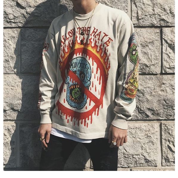 

fashion brand mens designer hoodie kanye west oversized men women teenagers seaon 3 casual hip hop designer hoodie sweatshirt, Black