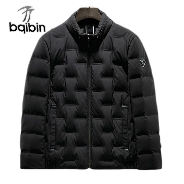 

90% white duck down padded jacket men new winter warm duck down coat stand collar parkas male overcoat bqb752, Black