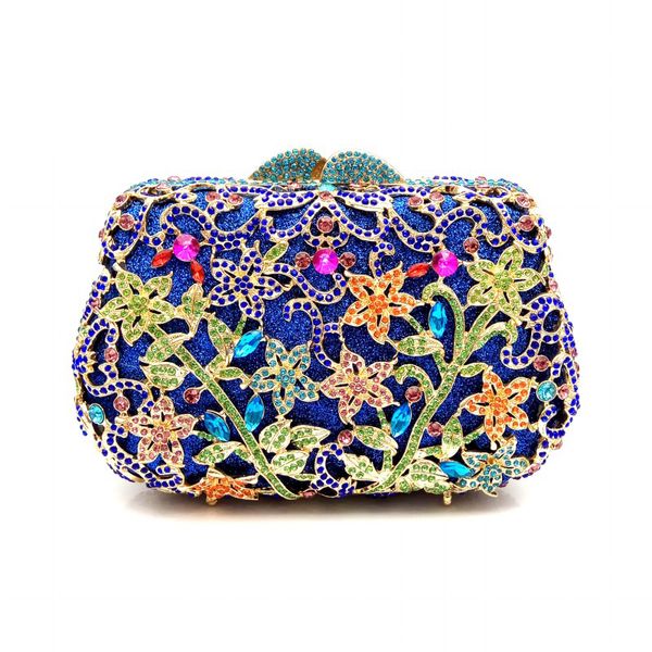 

african women evening party clutches bag bridal wedding diamonds bag rhinestone accessories vintage flower crystal purses