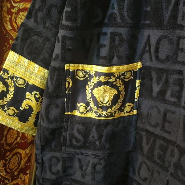 

Дизайнер банный халат унисекс хлопок ночной халат высокое качество халат мода ро