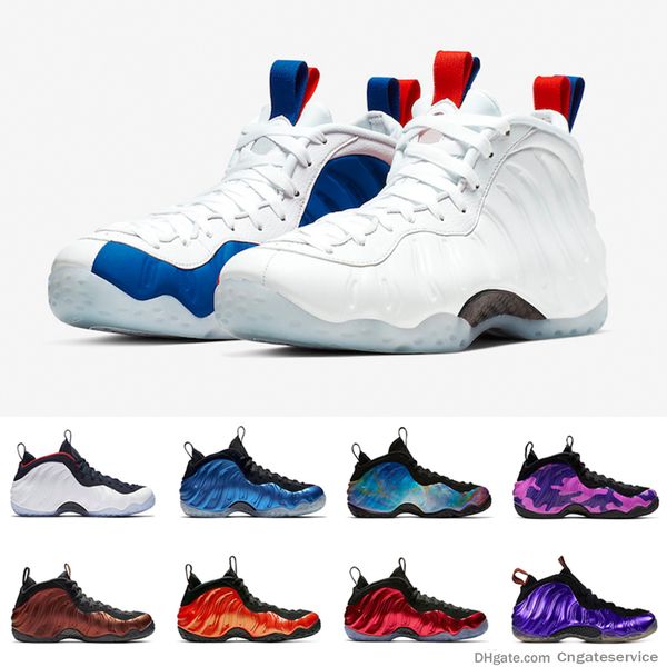 

2019 men basketball shoes foam one penny hardaway usa royal blue obsidian glitter olympic cny big bang mens athletic sports sneakers
