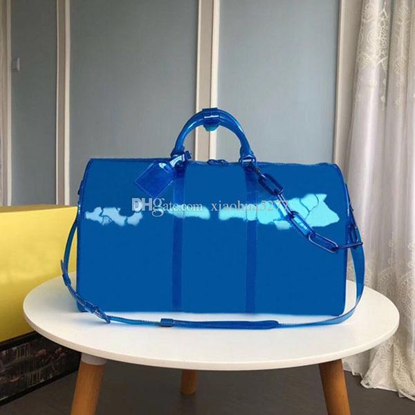 

2019 new european classic style bag ladies fashion bag pvc paris supermodel fashion brilliant colour transparent travel bag ems