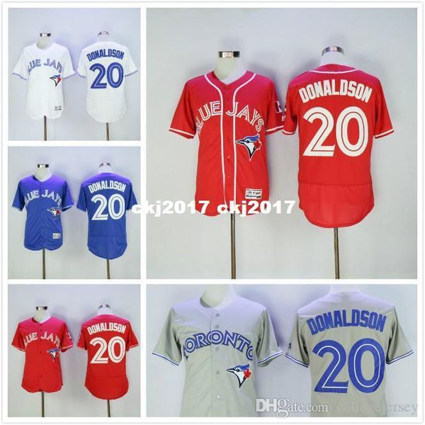 

20 josh donaldson flexbase jersey red white gray blue, Blue;black