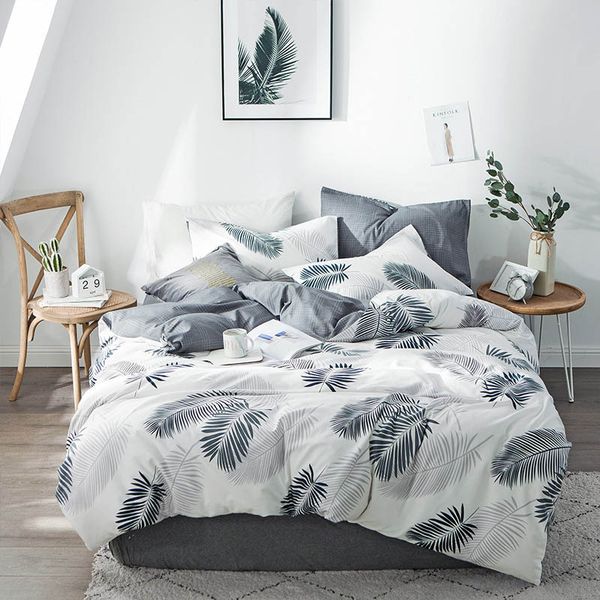 

yimeis bed linen cotton 4pcs duvet cover 220x240 printing twin size bedding be45100