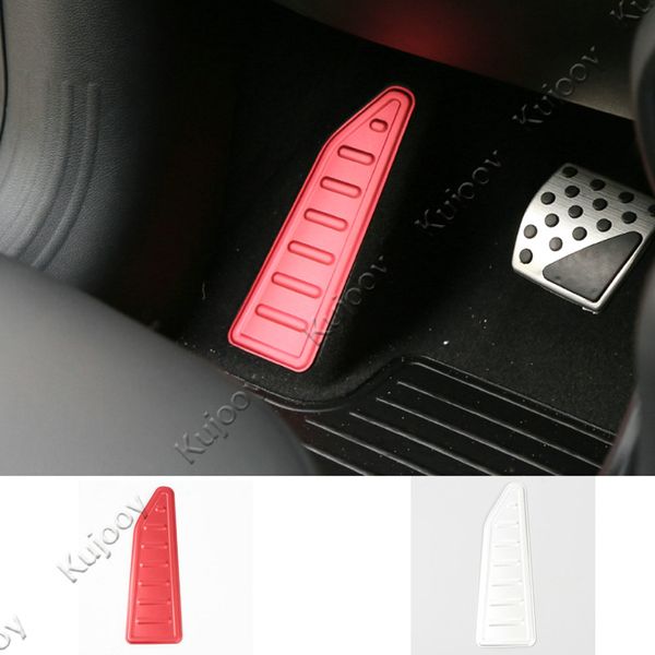 

1pcs red/silver aluminium car dead pedal left foot rest kick panel cover trim sticker for renegade 2015 2016 car styling