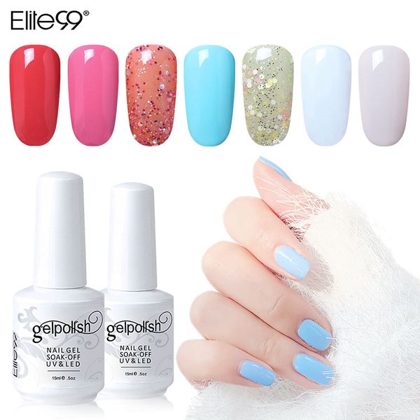 

elite99 long lasting nail polish 15ml pure color nail gel lacquer varnish soak offf uv led manicure art polish