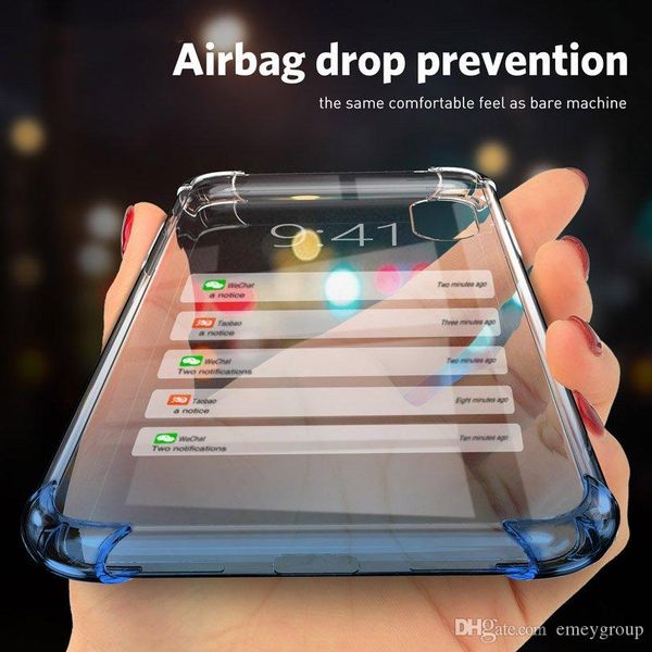 

shockproof case for iphone xs max xr 6 7 8 plus x gradient clear airbag phone case for iphone 11 pro max capinhas coque